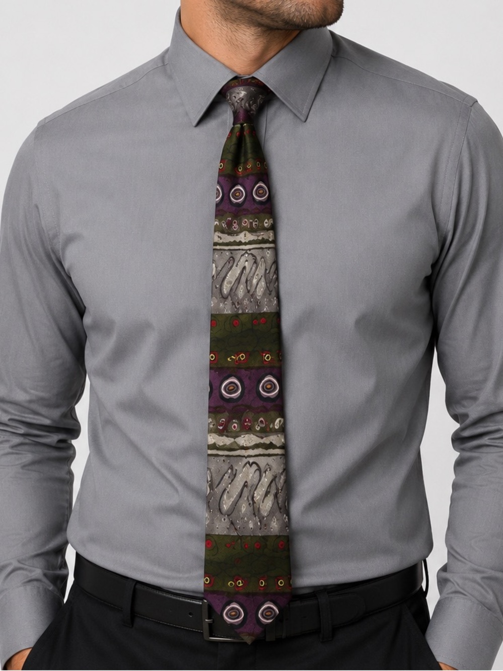 Vintage Givenchy Monsieur Men’s 100% Silk Abstract Necktie Made in USA